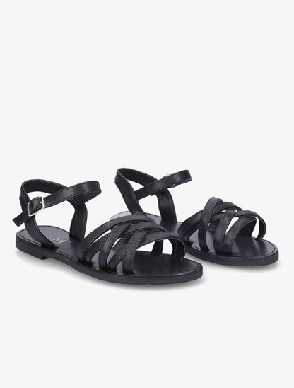 Nu-pieds classiques à ganses entrecroisées - Noir - 5