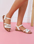 Nu-pieds entrelacés en simili - Blanc - 1