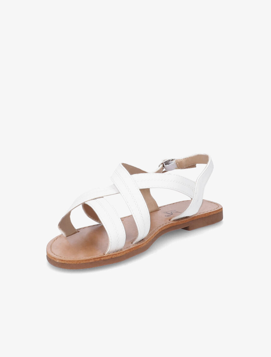 Nu-pieds croisés en simili - Blanc - 4
