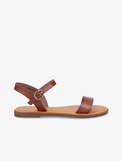 Nu-pieds basiques en simili - Camel - 1