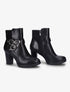 Bottines montantes à contrefort bi-matière et sangles - Noir - 1