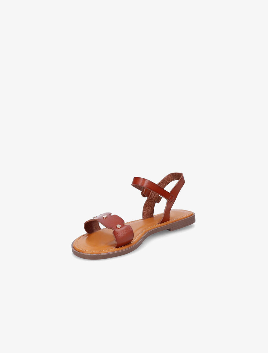 Nu-pieds dentelés à clous - Camel - 3