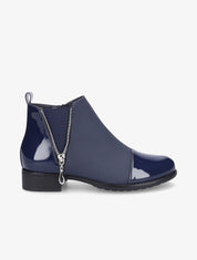 Bottines élastiquées à bout vernis - Marine - 5