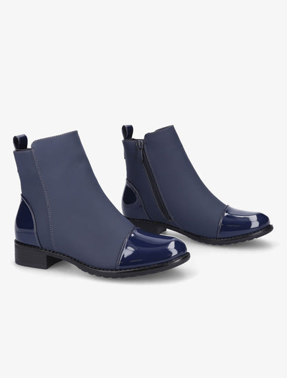 Bottines à bout vernis - Marine - 4