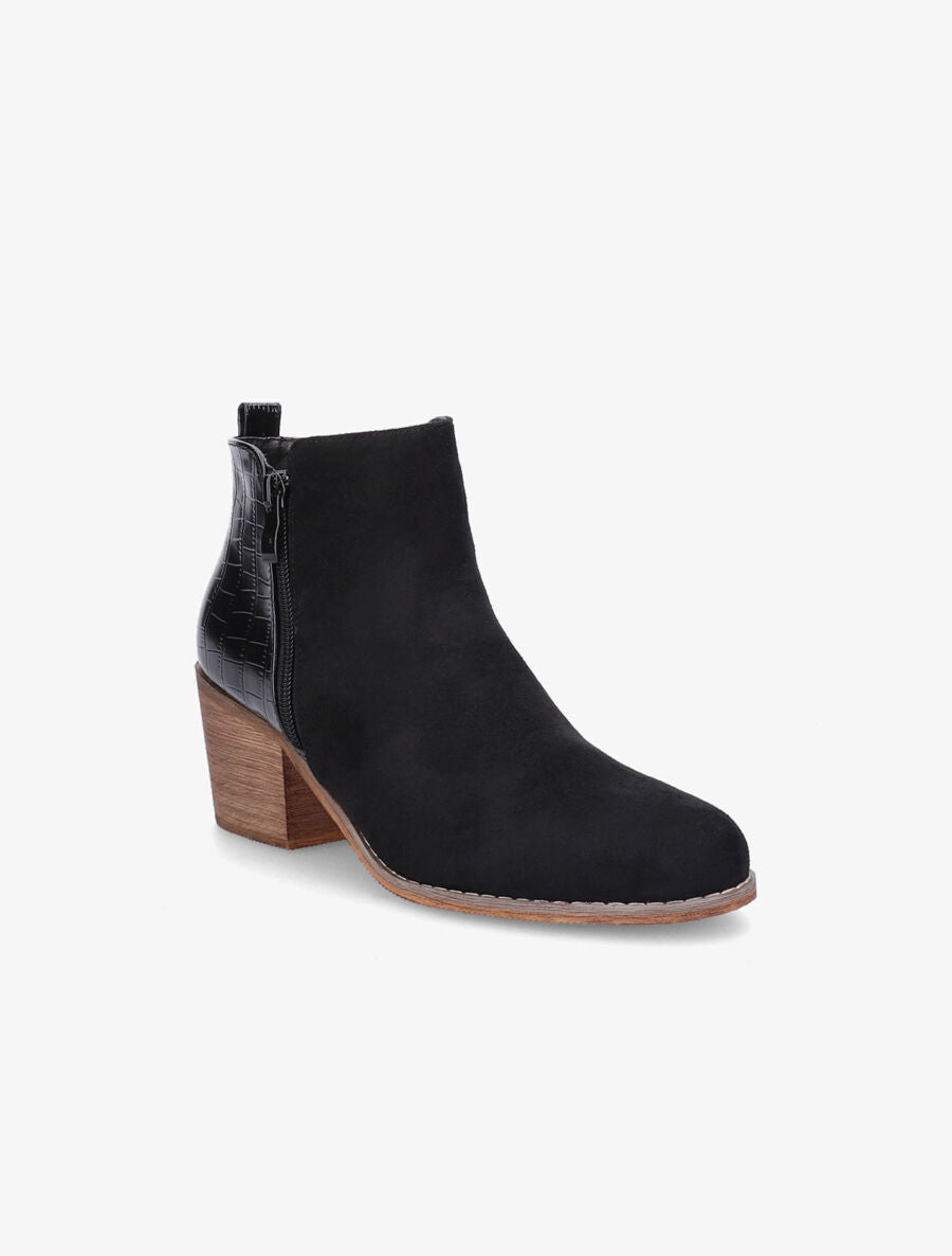 Bottines bi-matière - Noir - 2