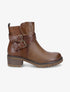 Boots montantes à sangles effet python - Marron - 1