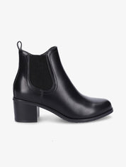 Bottines en simili et côté élastiqué - Noir - 1