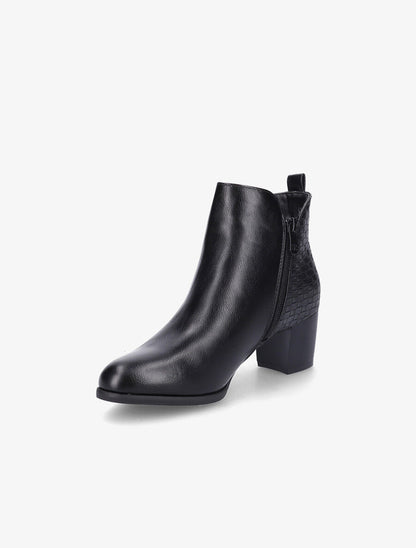 Bottines à contrefort effet osier et double zips - Noir - 3