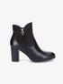 Bottines à talon en simili et suédine - Noir - 1