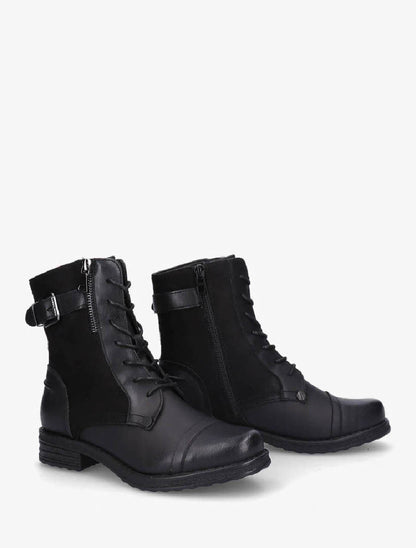 Bottines montantes bi-matière à sangle - Noir - 4