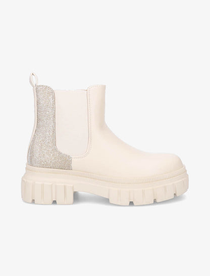 Boots pailletées à semelle crantée - Beige - 6