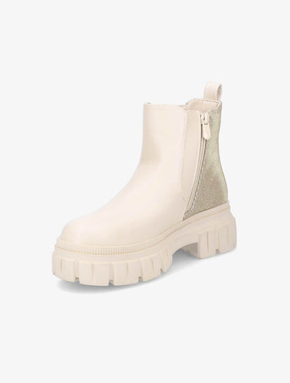 Boots pailletées à semelle crantée - Beige - 3