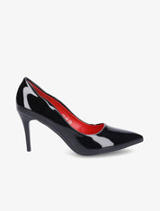 Escarpins vernis à bords ondulés - Noir - 1