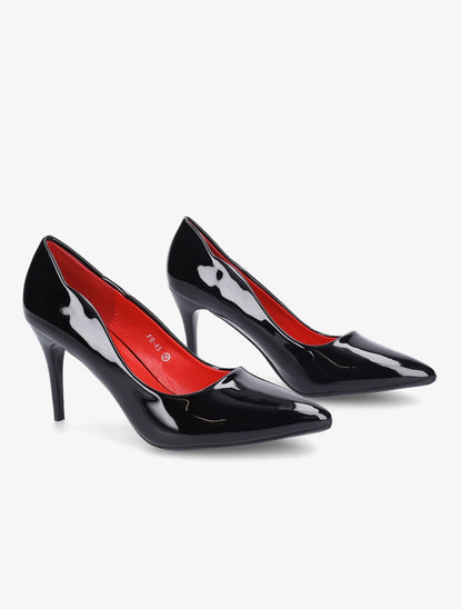 Escarpins vernis à bords ondulés - Noir - 4