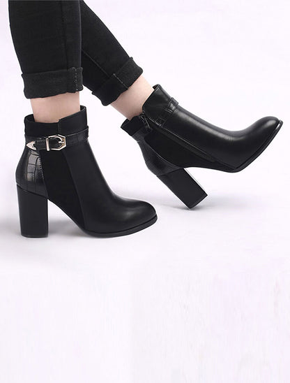 Bottines à talon à boucle - Noir - 5