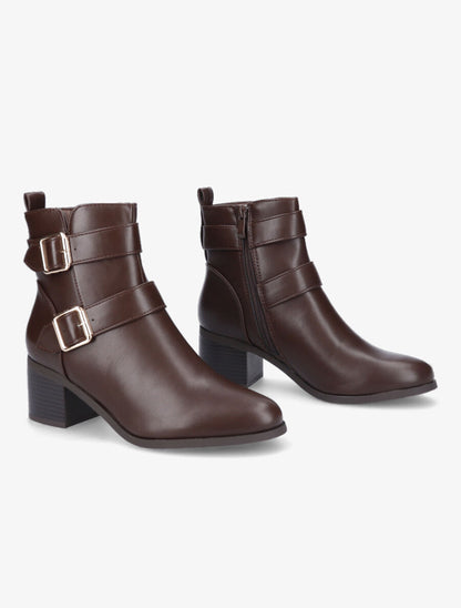 Bottines à boucles - Marron - 4