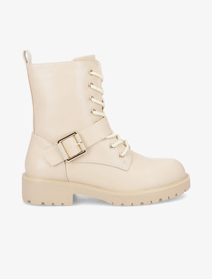Rangers à boucle stylisée - Beige - 6