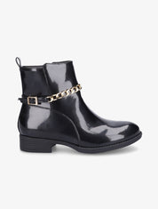 Bottines vernies à chaîne - Noir - 1