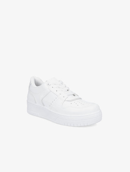 Sneakers en simili - Blanc - 2