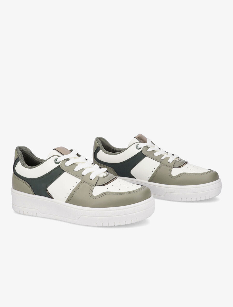 Sneakers en simili - Kaki - 4