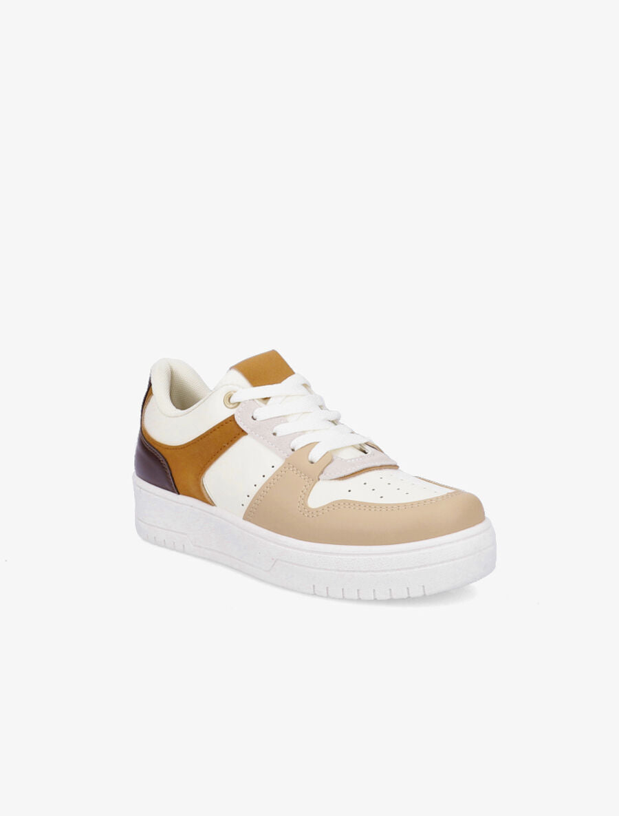 Sneakers en simili - Camel - 2