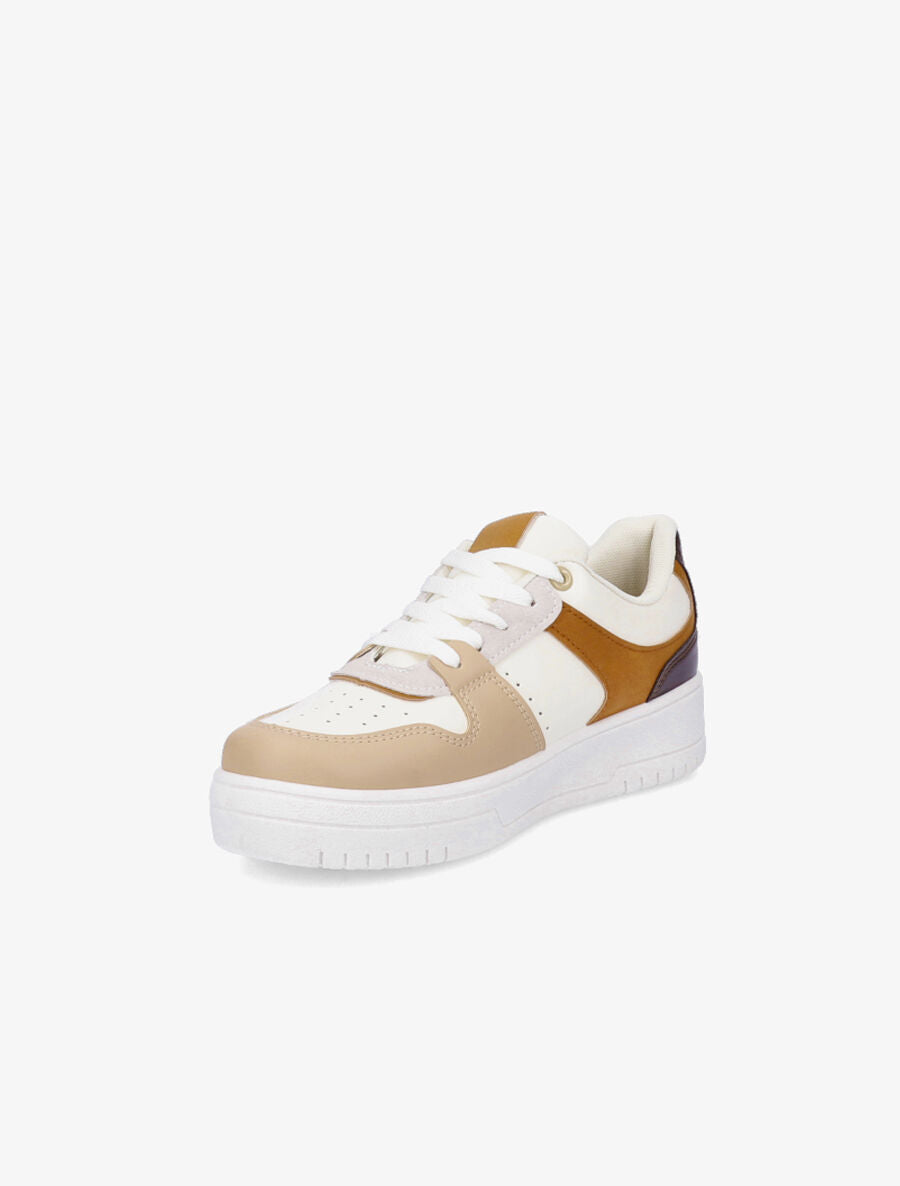 Sneakers en simili - Camel - 3