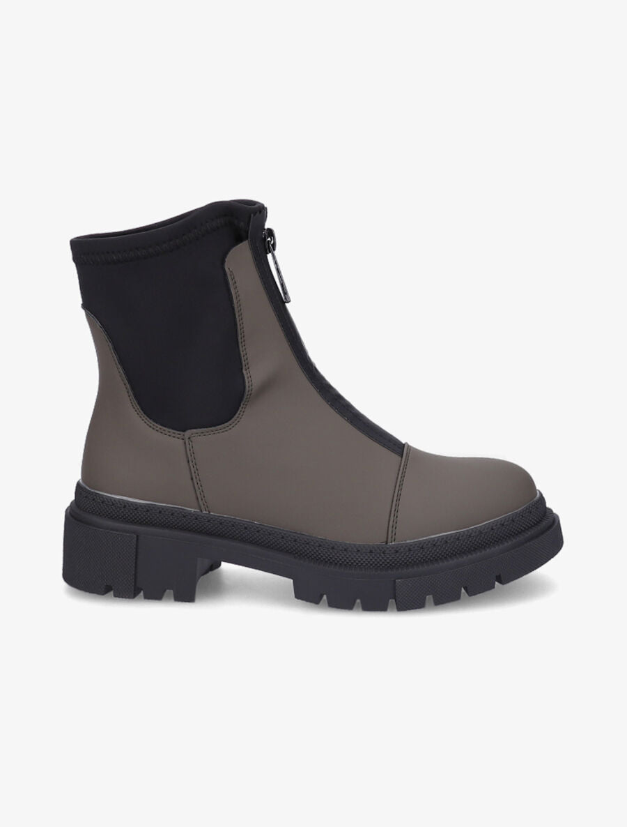 Boots montantes à zip - Kaki - 1