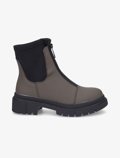Boots montantes à zip - Kaki - 1