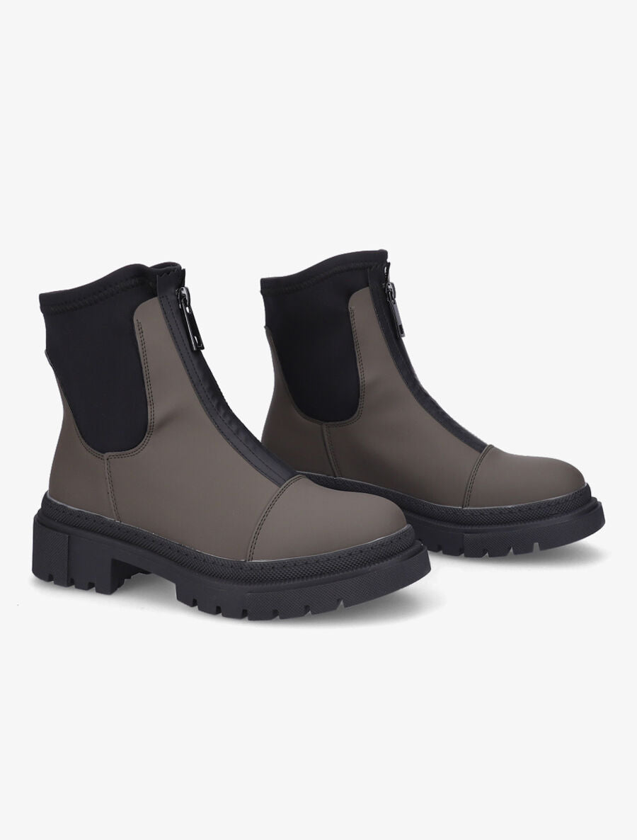 Boots montantes à zip - Kaki - 4
