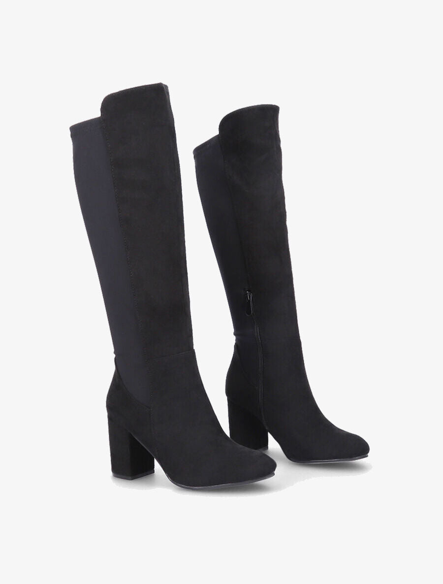 Bottes bi-matière à talon - Noir - 4