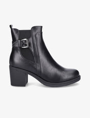 Bottines à talon et boucle - Noir - 1