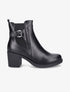 Bottines à talon et boucle - Noir - 1