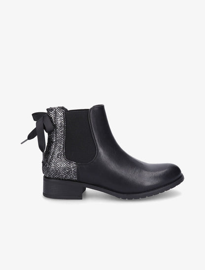 Bottines à contrefort python corseté - Noir - 1