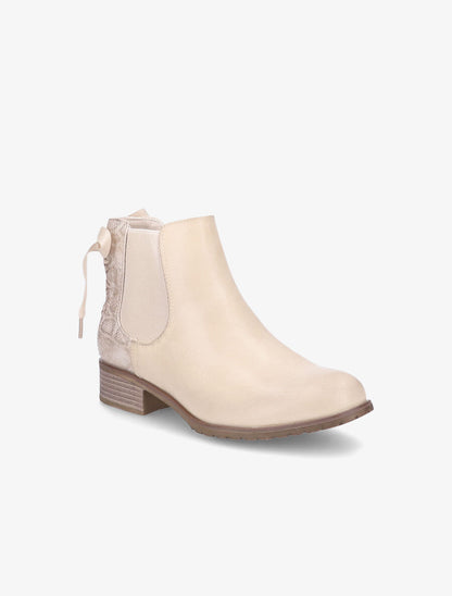 Bottines à contrefort python corseté - Beige - 2