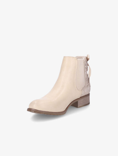 Bottines à contrefort python corseté - Beige - 3