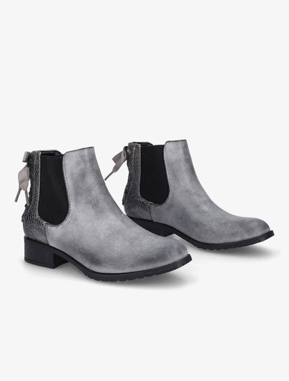 Bottines à contrefort python corseté - Gris - 4