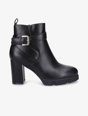 Bottines à talon et boucle - Noir - 5