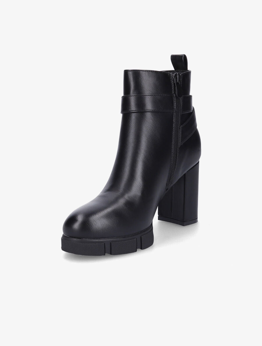 Bottines à talon et boucle - Noir - 3