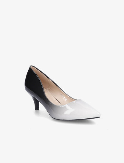 Escarpins à dégradé et bout pointu - Noir/blanc - 2