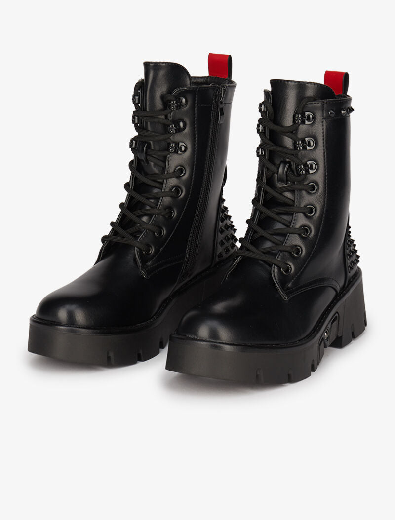 Boots cloutées à talons compensés - Noir - 8