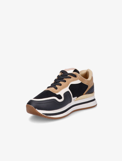 Sneakers en suédine et simili - Noir - 3