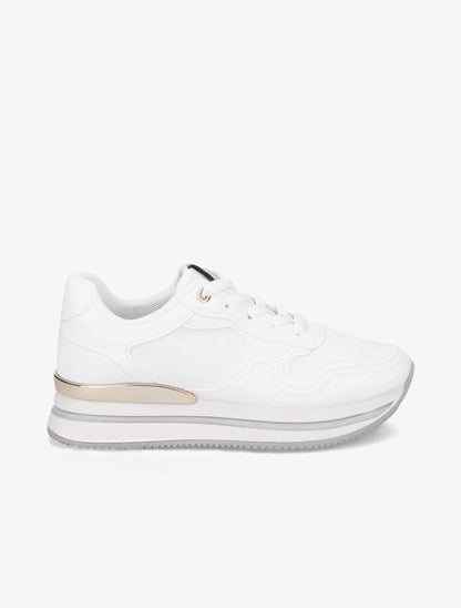 Sneakers en suédine et simili - Blanc - 1