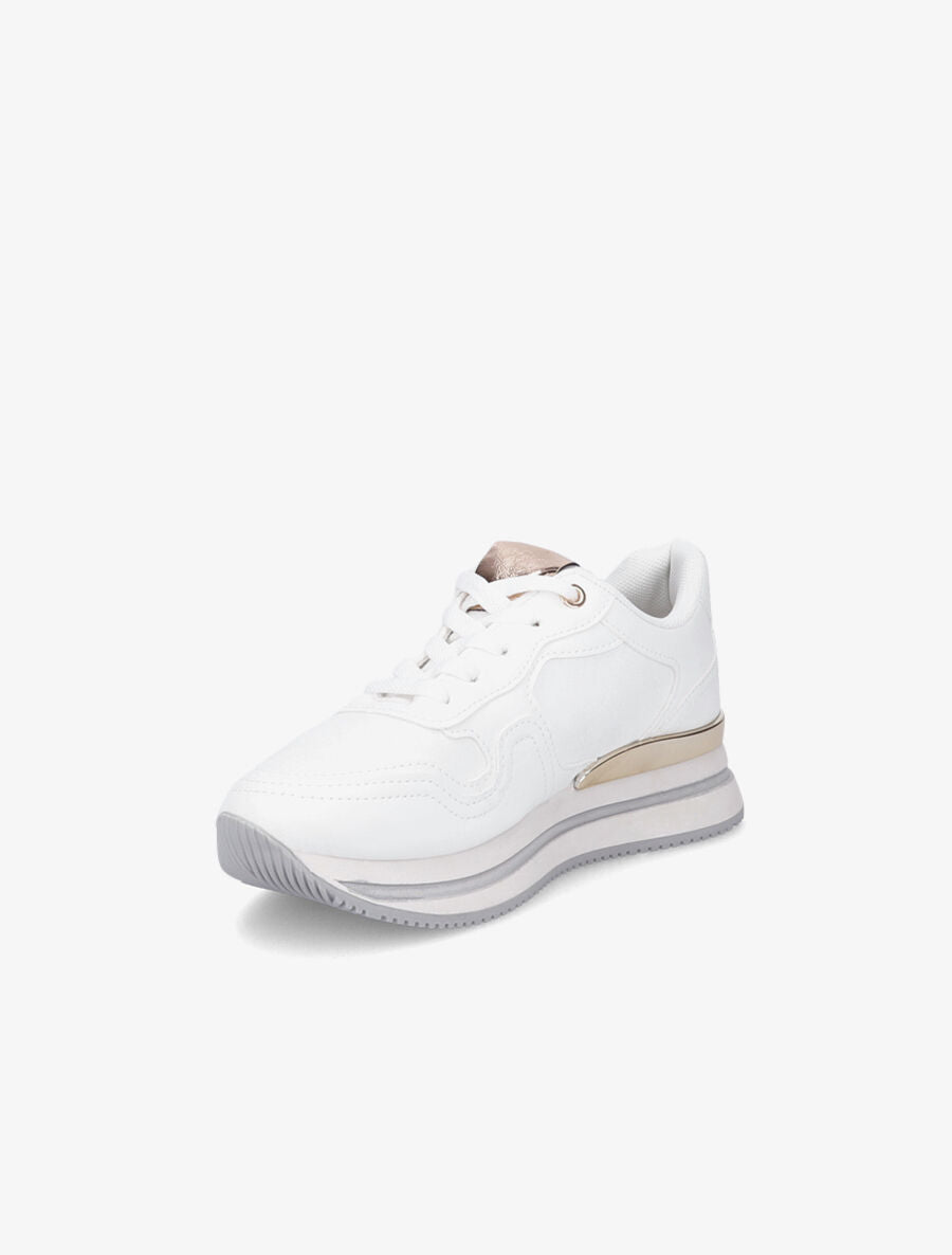 Sneakers en suédine et simili - Blanc - 3