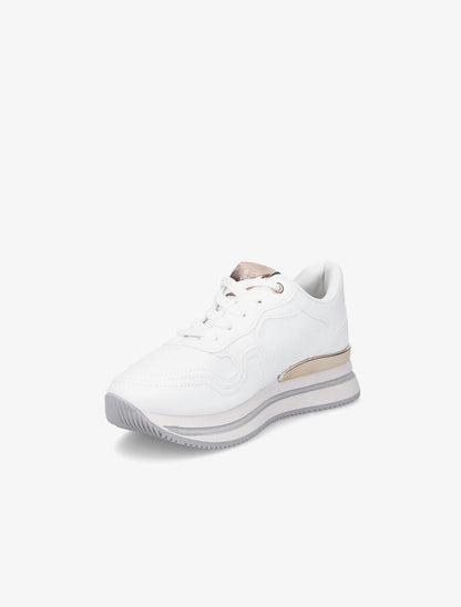 Sneakers en suédine et simili - Blanc - 3