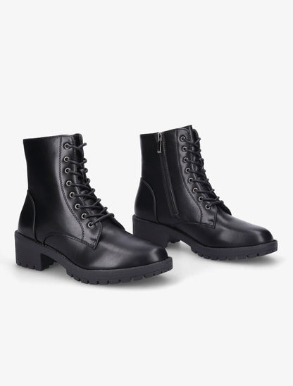 Bottines à lacets et zip - Noir - 4
