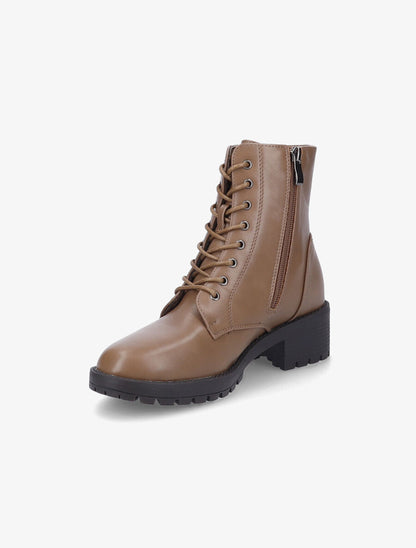 Bottines à lacets et zip - Taupe - 3