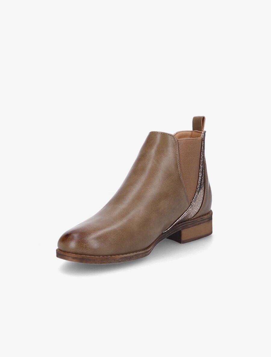 Bottines chelsea à liseré irisé - Taupe - 3