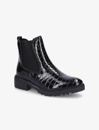 Chelsea boots croco à billes - Noir - 2