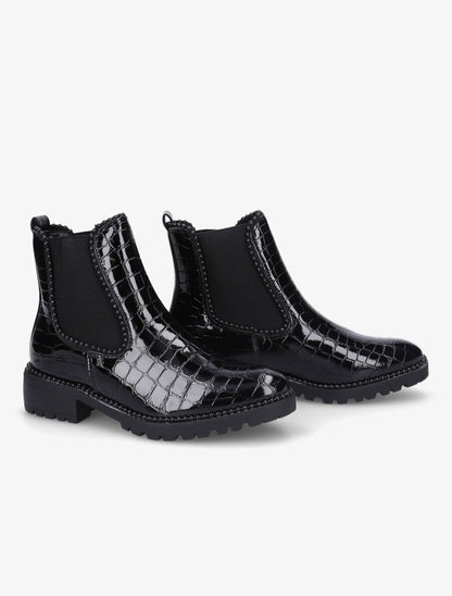 Chelsea boots croco à billes - Noir - 4