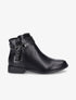 Bottines en simili à contrefort croco - Noir - 5